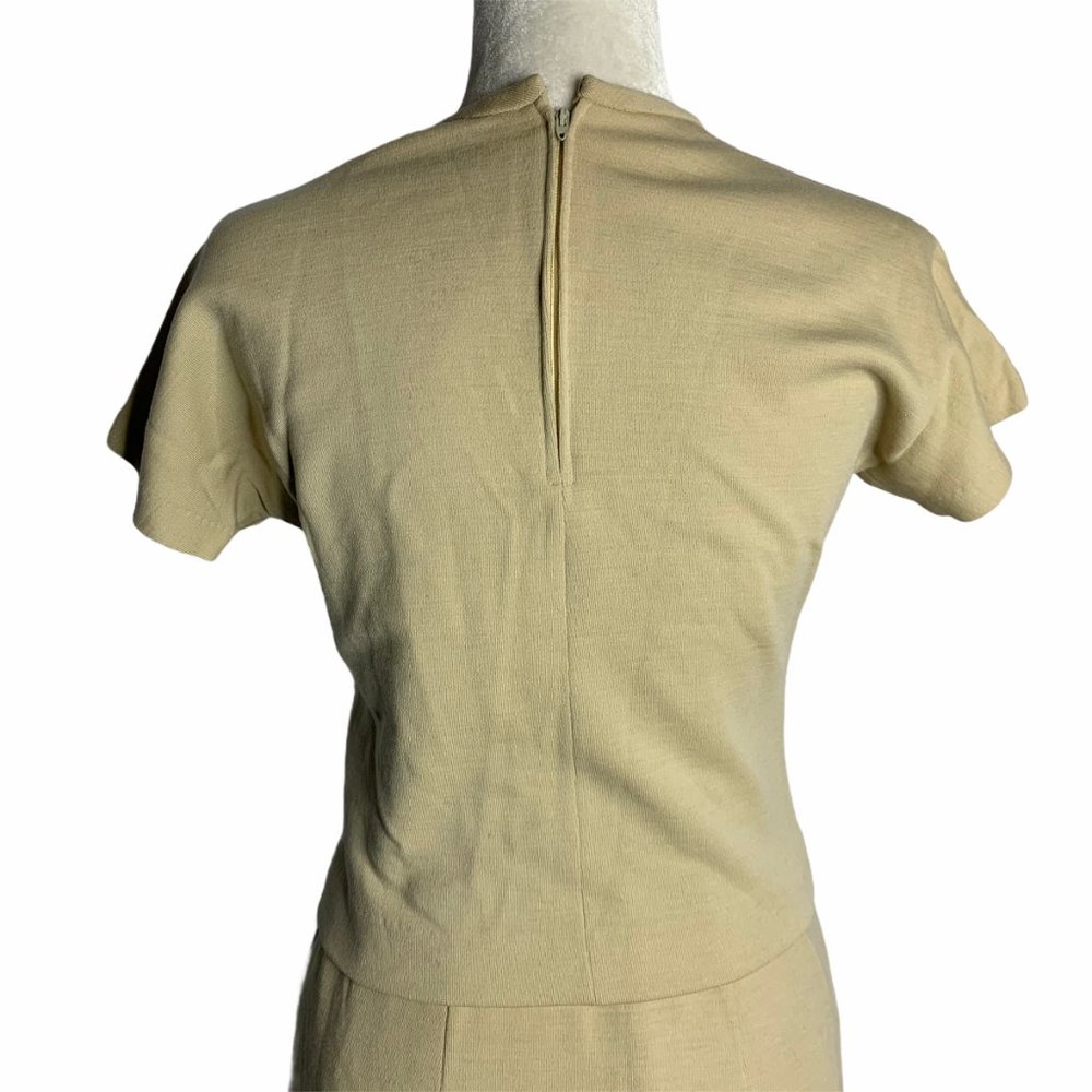 Vintage 50s Beige Knit Wool Skirt & Top Set 36PE - Picture 5 of 11